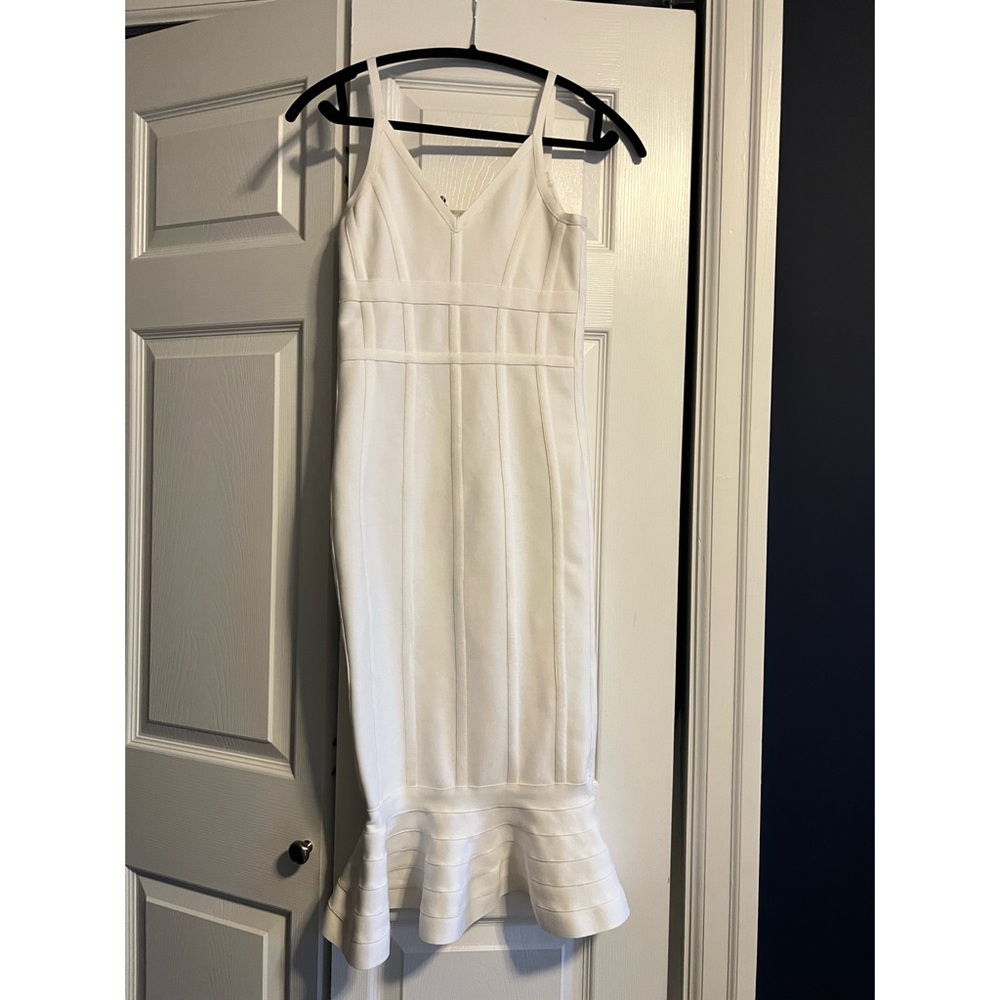 White Midi Peplum Dress